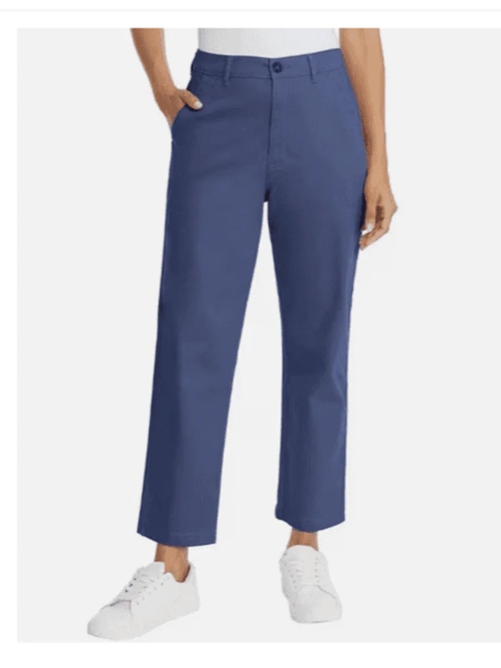 GH BASS & Co. Women's Classic Straight-Leg Chino Pants in Blue